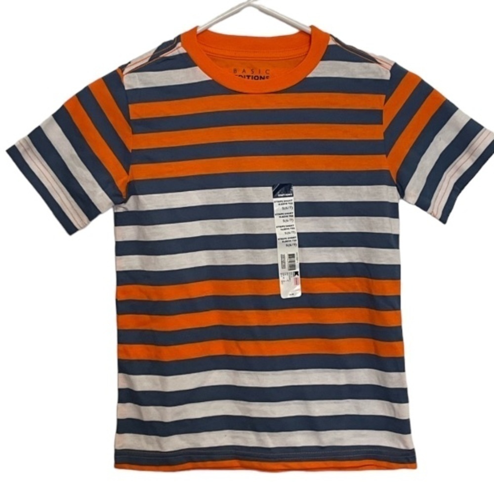 Basic Editions Stripe Short Sleeve Tee Size Small NWT